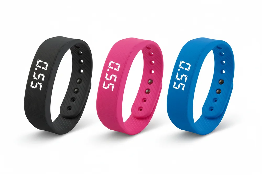 Colores VibeBand: negro, rosa y azul