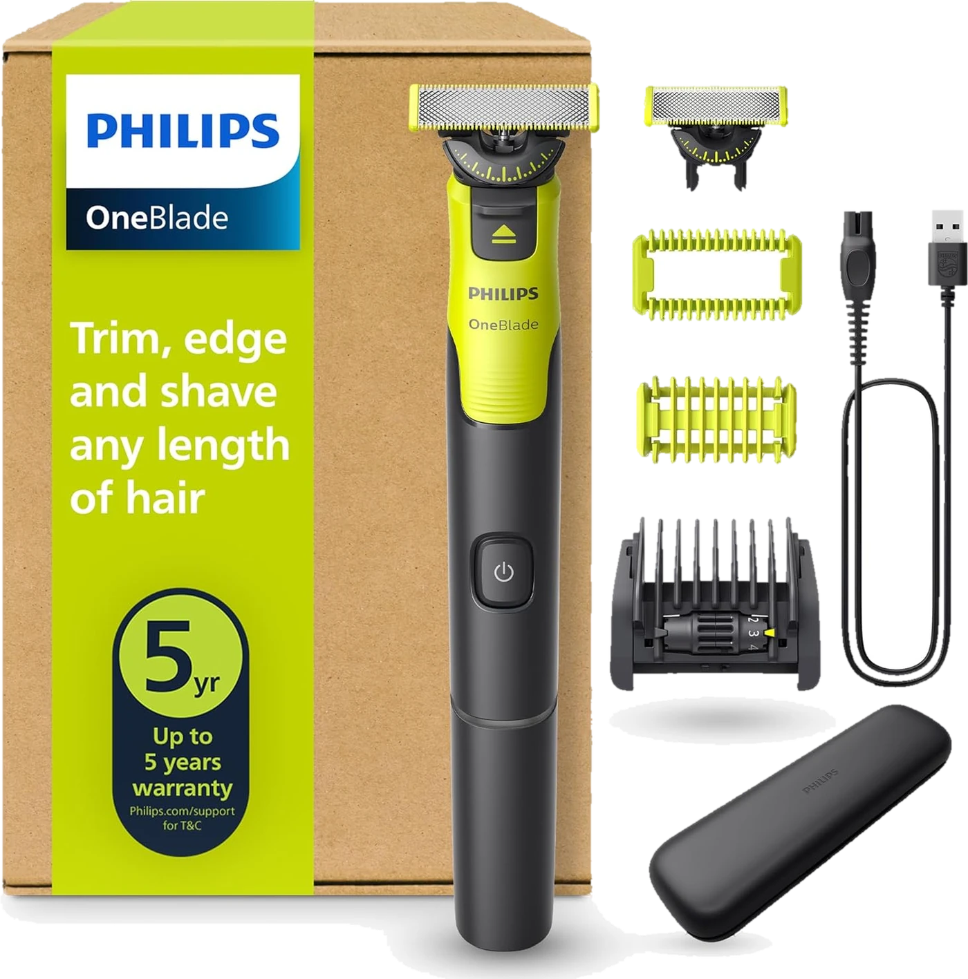 Contenido de la caja del Philips OneBlade 360 Face + Body